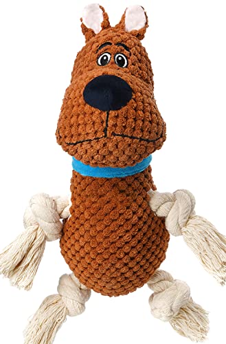 Napojoy Plush Dog Toy, Stuffed Dog Toys for Small Medium Large Dogs, Squeaky Dog Chew Toy with Crinkle Paper, Outdoor Puppy Toys Interactive Tough Rope Toys