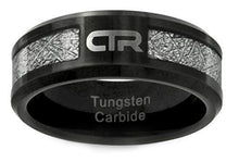 Load image into Gallery viewer, One Moment In Time J194 Mormon LDS Unisex CTR Ring Cosmos Tungsten Carbide with Imitation Meteorite Inlay Size 12
