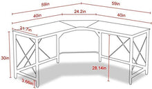 Load image into Gallery viewer, Mr IRONSTONE L-Shaped Desk 59" Computer Corner Desk, Home Gaming Desk, Office Writing Workstation, Space-Saving, Easy to Assemble(White Marble)
