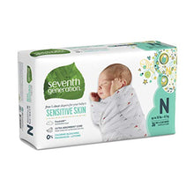 Load image into Gallery viewer, Seventh Generation Baby Diapers for Sensitive Skin, Animal Prints, Size 0 Newborn, 36 count
