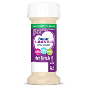 Similac Alimentum, 48 Count, Hypoallergenic Infant Formula, for Food Allergies and Colic, Starts Reducing Excessive Crying Within 24 Hours, Corn-Free & Lactose-Free, Ready-to-Feed, 2-fl-oz Bottle