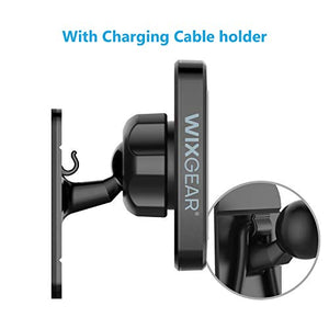Magnetic Phone Car Mount, WixGear Universal Stick On Dashboard Magnetic Car Mount Holder, for Cell Phones and Mini Tablets with Fast Swift-snap Technology, (Newer Model)