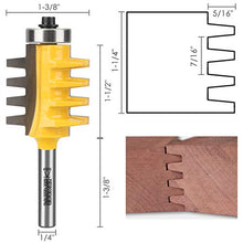 Load image into Gallery viewer, Kowood 1/4&quot; Shank Reversible Finger Glue Joint Router Bit for Woodworking. Bearing Finger Joint for DIY Door Table Cabinet Shelve Furniture
