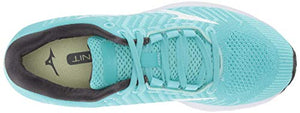 Mizuno Women's Wave Rider 23 WAVEKNIT Running Shoe, Blue Turquoise- White, 9.5 B