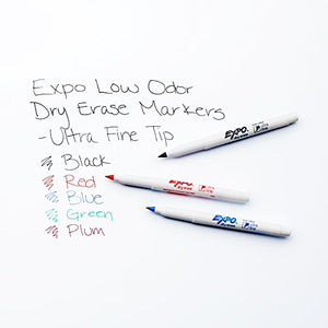EXPO 1871774 Low-Odor Dry Erase Markers, Ultra Fine Tip, Black, 4 Count (Pack of 1)