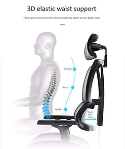 NOLOGO Ergonomic Adjustable Office Chair with Lumbar Support and Rollerblade Wheels - High Back with Breathable Mesh - Breathable Cushion - Adjustable Head & Arm Rests, Seat Height - Reclines