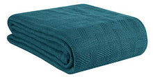 Load image into Gallery viewer, GLAMBURG 100% Cotton Bed Blanket, Breathable Bed Blanket Queen Size, Cotton Thermal Blankets Full - Queen Size, Perfect for Layering Any Bed for All Season - Teal
