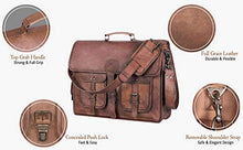 Load image into Gallery viewer, KPL 18 INCH Leather Briefcase Laptop Messenger bag best computer satchel Handmade Bags for men
