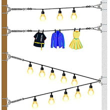Load image into Gallery viewer, String Light Hanging Kit with 170ft Coated 304 Stainless Steel Wire Rope, Outdoor Lights Guide Wire, Turnbuckle Hooks, Light Hanging Kit, Globe String Lights Suspension Kit for Patio, Garden
