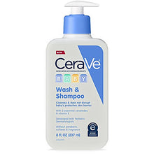 Load image into Gallery viewer, CeraVe Baby Wash &amp; Shampoo | Fragrance, Paraben, &amp; Sulfate Free Shampoo for Tear-Free Baby Bath Time | 8 Ounce
