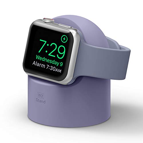 Load image into Gallery viewer, elago W2 Apple Watch Charger Stand Compatible with Apple Watch Series 6/SE/5/4/3/2/1 (44mm, 42mm, 40mm, 38mm) (Lavender Grey)
