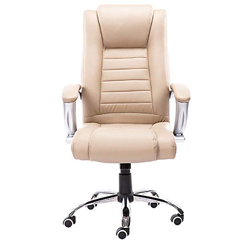 Ztong Office Chair Ergonomic Chair Classic Leather Office Desk Lift Chair,Beige