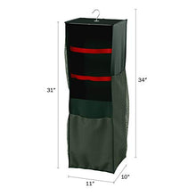 Load image into Gallery viewer, TINY TIM TOTES Paper Organizer-4-Sided Station-Storage Compartments for 30Â” Rolls, Ribbon, Bows, Bags &amp; More Elf Stor Double Sided | Hanging Gift Wrap and Bag Organizer | Space Saving |, Green
