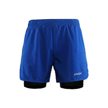 Load image into Gallery viewer, Lixada Men's 2-in-1 Running Shorts Quick Drying Breathable Active Training Exercise Jogging Cycling Shorts Blue
