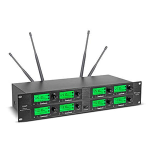 Wireless Microphone System Frequency A 8 Channel Microphone UHF 4 Handheld Mic 4 Headset 4 Lavalier Bodypack 4 Lapel Mic Karaoke System Church Speaking Conference Wedding Party Ktv