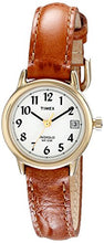 Load image into Gallery viewer, Timex Women's T2J761 Indiglo Leather Strap Watch, Honey Brown/Gold-Tone
