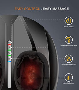 Cunmiso Life Foot Massager Machine With 2 Heat Modes & Remote, All-Round Shiatsu Foot Massager With Deep Kneading & Air Compression For Tired Muscles & Plantar Fasciitis, Fits Up To Men Size 12.5