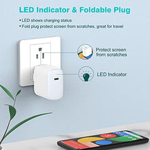 Load image into Gallery viewer, 20W USB C Charger for iPad Pro 12.9/11 inch 2021 2020 2018, iPad Mini 6, iPad Air 4, Google Pixel 6 6Pro 5 4 3 2 XL 3A 4A, LG, Galaxy, Fast Power Adapter Block, Wall Plug, Foldable, LED, 6.6ft Cable
