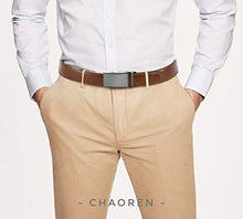 Load image into Gallery viewer, Chaoren Leather Ratchet Dress Belt 1 3/8 with Formal Slide Buckle, Adjustable Trim to Fit in Gift Box
