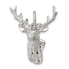 Load image into Gallery viewer, 925 Sterling Silver Deer Head Pendant Charm Necklace Animal Man Fine Jewelry For Dad Mens Gifts For Him
