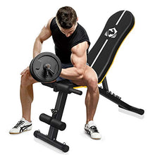 Load image into Gallery viewer, Yueetc Workout Bench, Heavy Duty Stands 400LBS Weight Bench Adjustable Double Enhanced Backrest/Seat for Home Gym Strength Dumbbell Training Utility Bench Full Body Workout Press Bench - Black
