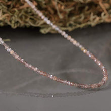 Load image into Gallery viewer, NirvanaIN 1 Strand Necklace, Chocolate Moonstone Necklace with White Moonstone, Sterling Silver Necklace, Beaded Necklace, Moonstone Beads Necklace

