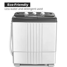 Load image into Gallery viewer, COSTWAY Washing Machine, Twin Tub 20Lbs Capacity, Washer(12Lbs) and Spinner(8Lbs), Portable Compact Laundry Machines Durable Design Energy Saving, Rotary Controller and Washer Spin Dryer(Grey + White)
