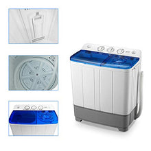Load image into Gallery viewer, WANAI Portable Washing Machine, Compact Mini Twin Tub Washer (13lbs) + Spinner (8lbs), Top-loading Washing Machine with Timer, Ideal for Dorms, Apartments
