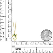 Load image into Gallery viewer, Gem Stone King 0.40 Ct Green Tourmaline Green Peridot 18K Yellow Gold Plated Silver Dolphin Necklace
