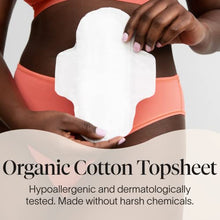 Load image into Gallery viewer, Cora Organic Pads | Ultra Thin Period Pads with Wings | Regular Absorbency | Ultra-Absorbent Sanitary Pads for Women | 100% Organic Cotton Topsheet (36 Count)
