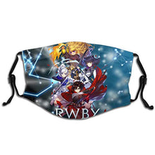 Load image into Gallery viewer, Vigikod RWBY Face Cover for Kids Child Teen Reusable Mouth Dust Cover Adjustable with 5 Layers Activated Carbon Filter Bandanas Breathable 5 PCS
