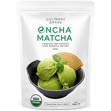 Load image into Gallery viewer, Encha Ceremonial and Culinary Grade Matcha Green Tea - First Harvest Organic Japanese Matcha Green Tea Powder, From Uji, Japan (Organic Culinary, 1 Pound (Pack of 1))
