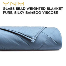 Load image into Gallery viewer, YnM Bamboo Weighted Blanket — 100% Natural Bamboo Viscose Oeko-Tex Certified Material with Premium Glass Beads (Blue Grey, 48&#39;&#39;x72&#39;&#39; 15lbs), Suit for One Person(~140lb) Use on Twin/Full Bed
