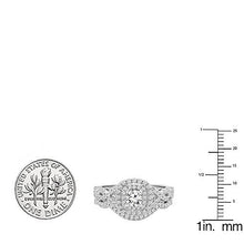 Load image into Gallery viewer, Dazzlingrock Collection 1.00 Carat (ctw) 14K White Diamond Swirl Bridal Halo Engagement Ring Set 1 CT, White Gold, Size 6
