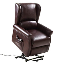 Load image into Gallery viewer, Giantex Electric Lift Chair Power Lift Reclining for Living Room Bedroom Elder People with Remote Control, Red Brown
