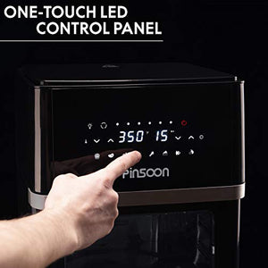 PINSOON 10-Quart Air Fryer (Rotisserie Shaft & Layer Racks & Nonstick Basket), Electric Hot Air Fryer Oven Oilless Cooker, Full Circle Heated Cyclonic System, 12 Accessories, 8 Cooking Presets, LED Digital Touchscreen (50 Recipes)