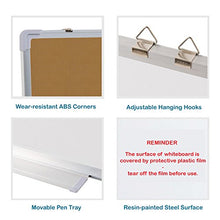 Load image into Gallery viewer, Combination Whiteboard Bulletin Board Set - 24 x 18" Dry Erase/Cork Board with 1 Magnetic Dry Eraser, 2 Markers, 2 Magnets and 10 Thumb Tacks - Small Combo Tack White Board for Home Office Desk
