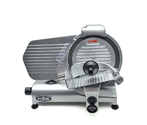 KWS MS-10NT Premium Commercial 320W Electric Meat Slicer 10-Inch with Non-sticky Teflon Blade, Frozen Meat/Deli Meat/Cheese/Food Slicer Low Noise Commercial and Home Use