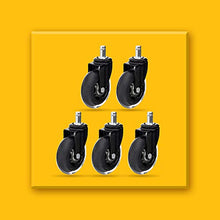 Load image into Gallery viewer, AmazonCommercial 3-Inch Transparent Swivel Caster, Black, 5-Pack
