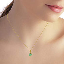 Load image into Gallery viewer, Galaxy Gold 14k 22" Solid Yellow Gold Necklace with Natural 1.20ct Emerald Heart Pendant
