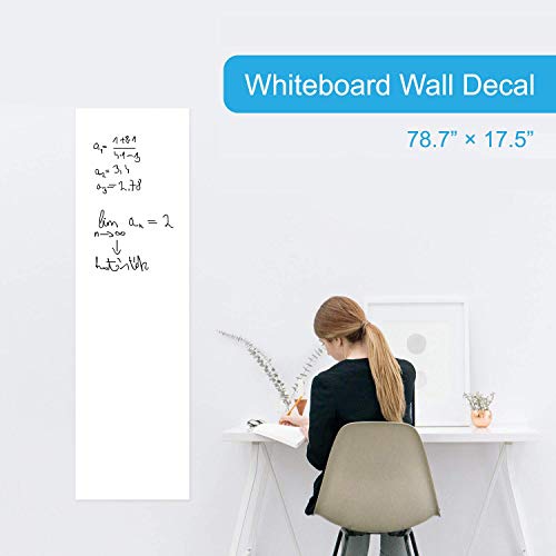 Load image into Gallery viewer, Extra Large Whiteboard Decal Sticker, Self-Adhesive Paper Message Board (6.5 FEET) Peel and Stick Wallpaper with 4 Dry Erase Markers, Size 17.7” X 78.7”