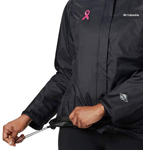 Columbia Women's Plus SizeTested Tough in Pink Rain Jacket Ii Size, Black, 2X