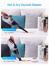 Load image into Gallery viewer, Homasy Handheld Vacuum Cordless, 8Kpa Hand Vacuum with Powerful Cyclonic Suction, Portable Vacuum Cleaner with Long Lasting up to 30mins (Wet&amp;Dry, 3H Charging) for Pet Hair, Dust,Gravel,Home Cleaning
