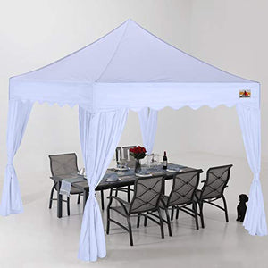 ABCCANOPY Patio Pop Up Canopy Tent with Curtain 10x10 Event-Series (White)