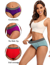 Load image into Gallery viewer, POKARLA Women&#39;s Cotton Stretch Underwear Ladies Mid-high Waisted Briefs Panties 5-Pack(Small）
