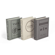 Load image into Gallery viewer, Scrabble, Monopoly, and Clue Vintage Board Game Bookshelf Collection
