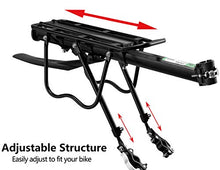Load image into Gallery viewer, ROCKBROS Bike Bicycle Cargo Rack Rear Bike Rack for Back of Bike Carrier Rack with Fender Quick Release Mountain Road Bicycle Rear Racks 110-165 lbs Capacity Universal

