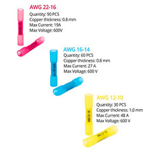 Load image into Gallery viewer, Wirefy 180 PCS Heat Shrink Butt Connectors Kit - Marine Grade Butt Connectors - Wire Butt Splice Connectors - Electrical Waterproof Heat Shrink Butts - 22-10 AWG
