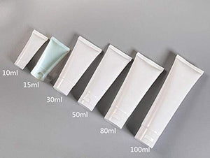 12 PCS 100ML 3.4OZ White Plastic Soft Squeeze Hose Bottle Cosmetic Facial Care Tolietry Packing Vial Container with Flip Cap Cream Lotion Sample Dispense Tube for Travel Home Use