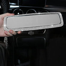 Load image into Gallery viewer, Bling Rhinestone Car Rear View Mirror, Car Rear View Mirror with Crystal Diamonds Bling Rhinestones Car Rear View Mirror for Women,Car Interior Trim. (Sliver)
